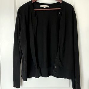 Black Button Up Cardigan Sweater